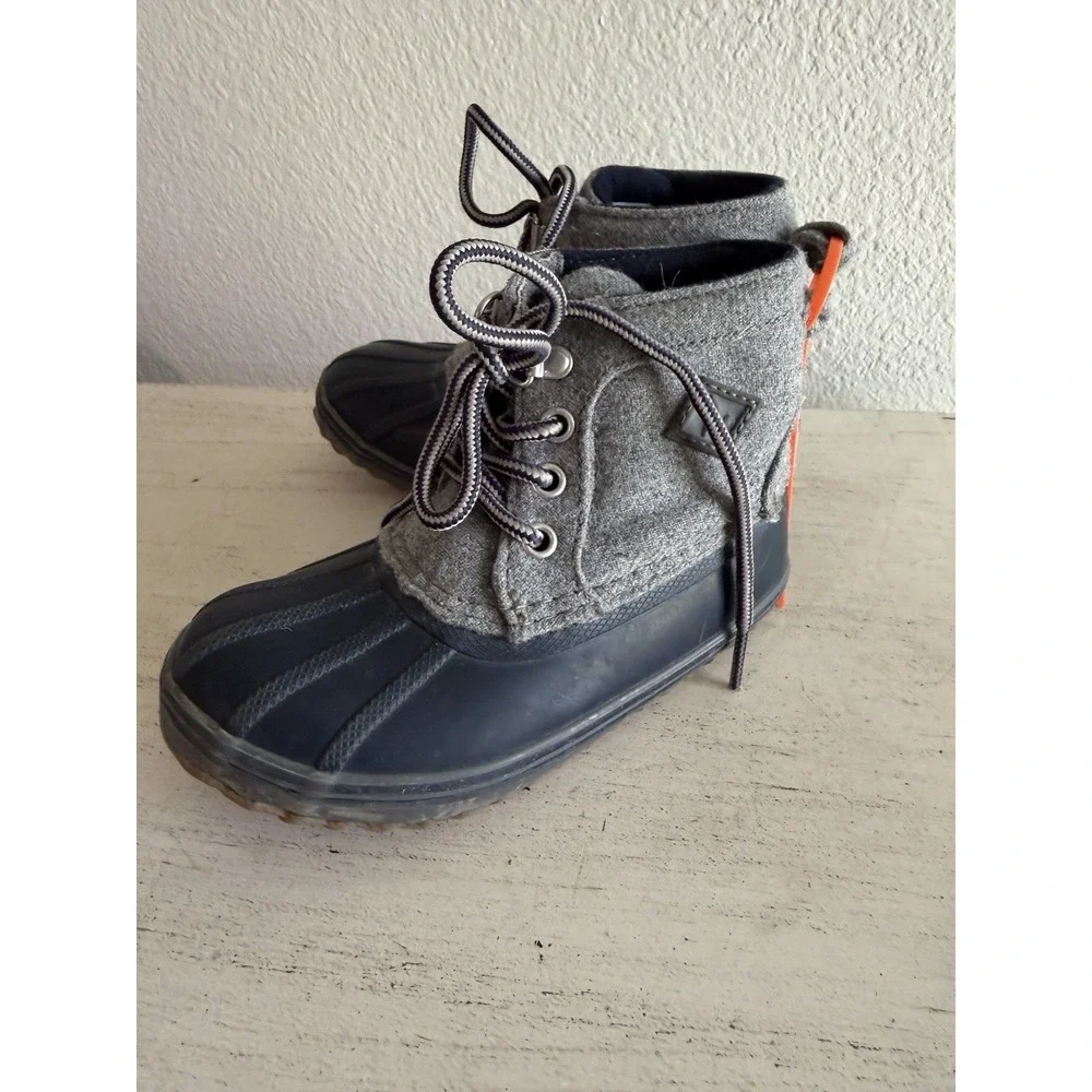 Sperry Top-Sider Bowline Duck Boot Winter Navy/Grey Synthetic 9M Toddler Size